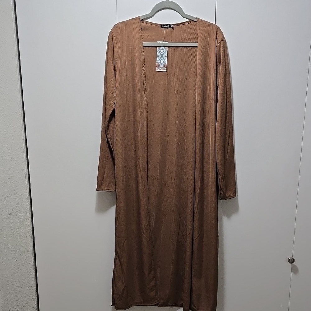 Brown Long Sleeve Duster Cardigan